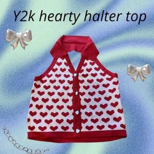 Y2K hearty halter top in red